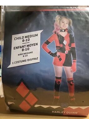 HARLEY QUINN Costume Kids DC  Girls Size Medium 8-10 #3075